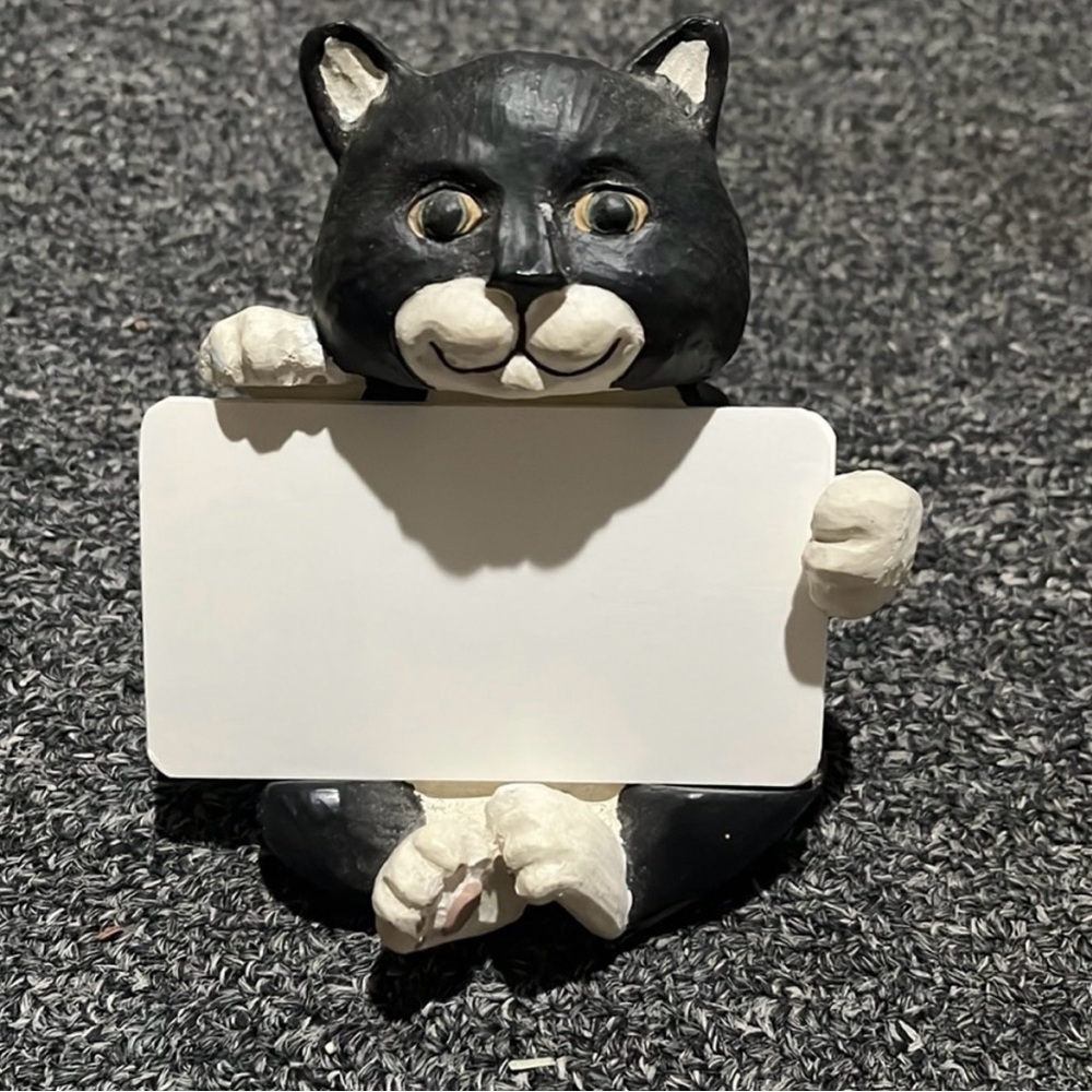 Black and White Cat Business Card Holder